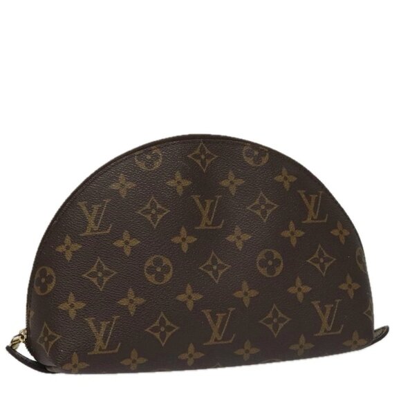 LOUIS VUITTON Monogram Trousse Demi Ronde Cosmetic Pouch M47520 LV Auth 104341 - Picture 1 of 16